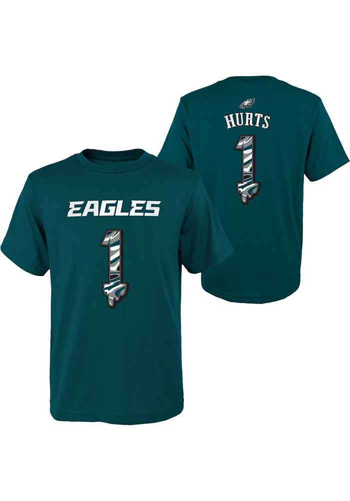 Youth Jalen Hurts Midnight Green Philadelphia Eagles Player Name & Number T- Shirt 