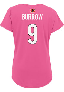 Joe Burrow Cincinnati Bengals Girls Pink Mainliner NN Short Sleeve Player T Shirt