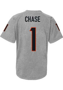 Ja'Marr Chase  Cincinnati Bengals Boys Grey V-Neck NN Perf Short Sleeve T-Shirt