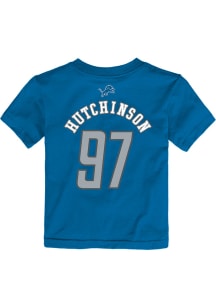 Aidan Hutchinson Detroit Lions Toddler Blue Mainliner NN Short Sleeve Player T Shirt
