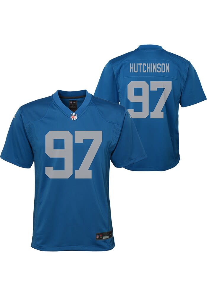 Youth Nike Aidan Hutchinson Steel Detroit Lions Game Jersey