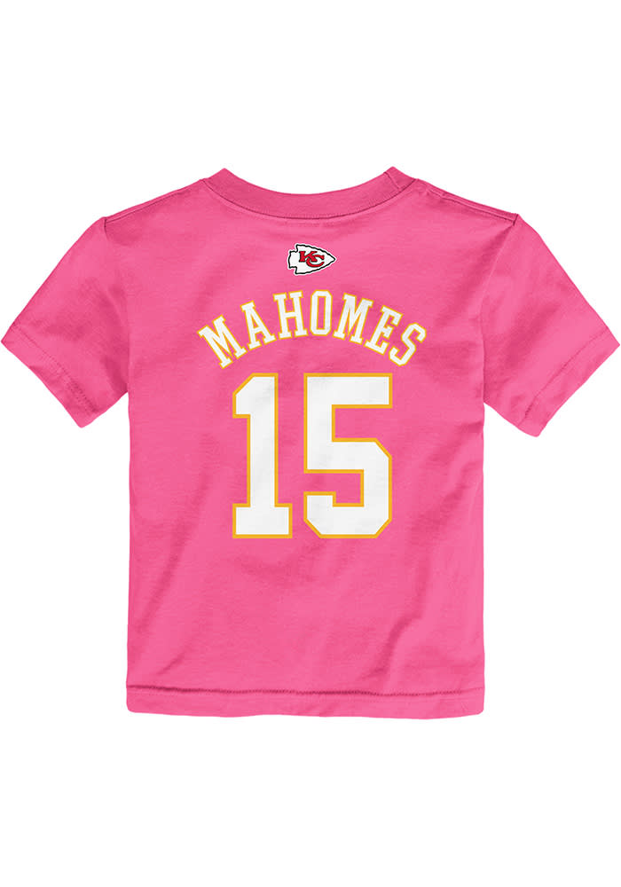 Patrick Mahomes Chiefs Girls Name and Number Short Sleeve Player T Shirt