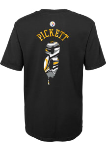 Kenny Pickett  Pittsburgh Steelers Boys Black Name and Number Drip Short Sleeve T-Shirt
