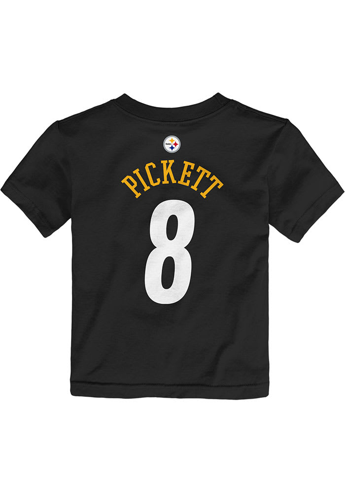 Youth Pittsburgh Steelers Kenny Pickett Black Mainliner Player Name &  Number T-Shirt