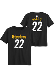 Najee Harris  Pittsburgh Steelers Boys Black Mainliner NN Short Sleeve T-Shirt