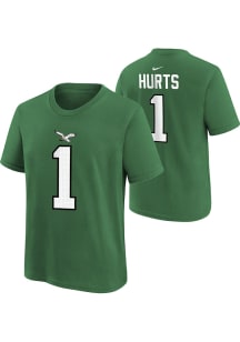 Jalen Hurts  Philadelphia Eagles Boys Kelly Green Retro NN Short Sleeve T-Shirt