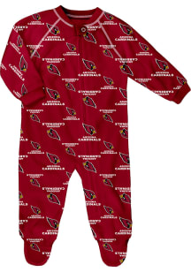 Arizona Cardinals Baby Cardinal All Over Raglan Loungewear One Piece Pajamas