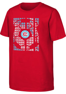Chicago Fire Youth Red Box Short Sleeve T-Shirt