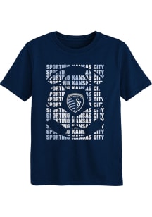 Sporting Kansas City Boys Navy Blue Box Short Sleeve T-Shirt