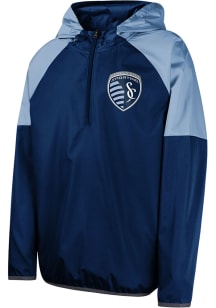 Sporting Kansas City Youth Navy Blue Unstoppable Long Sleeve Quarter Zip Shirt