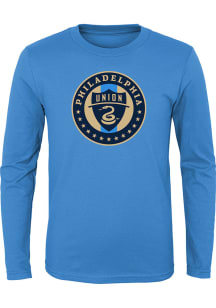 Philadelphia Union Youth Light Blue Primary Logo Long Sleeve T-Shirt