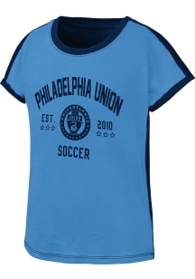 Philadelphia Union Girls Light Blue Half-Volley Short Sleeve Fashion T-Shirt