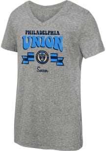 Philadelphia Union Girls Grey Slogan Swag Short Sleeve Fashion T-Shirt