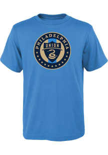 Philadelphia Union Youth Light Blue Primary Logo Short Sleeve T-Shirt