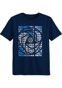 Philadelphia Union Boys Navy Blue Box Short Sleeve T-Shirt
