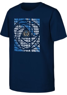 Philadelphia Union Youth Navy Blue Box Short Sleeve T-Shirt