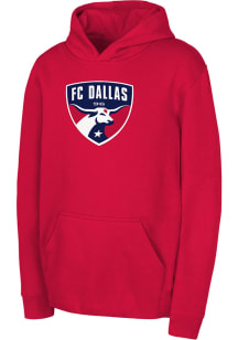 FC Dallas Youth Red Primary Logo Long Sleeve Hoodie