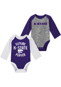 K-State Wildcats Baby Purple Play Time 2pk LS One Piece