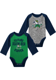 Notre Dame Fighting Irish Baby Navy Blue Play Time 2pk LS One Piece