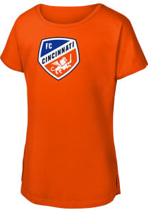 FC Cincinnati Girls Orange Primary Logo Short Sleeve Tee