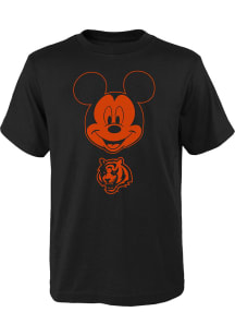 Cincinnati Bengals Boys Black Mickey Head Short Sleeve T-Shirt