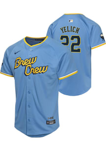 Christian Yelich  Nike Milwaukee Brewers Youth Light Blue City Connect Limited Jersey