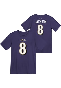 Lamar Jackson  Baltimore Ravens Boys Purple Nike Fuse NN Short Sleeve T-Shirt