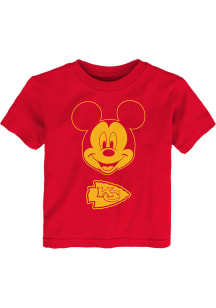Kansas City Chiefs Toddler Red Mickey Head Short Sleeve T-Shirt