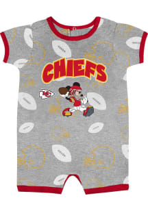 Kansas City Chiefs Baby Grey Game Winner Romper Short Sleeve One Piece