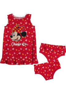 Kansas City Chiefs Infant Girls Red Minnies Bow Set Top and Bottom