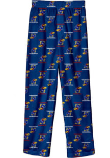 Kansas Jayhawks Toddler Blue All Over Logo Printed Pant Loungewear Sleep Pants