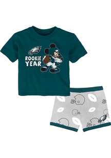 Philadelphia Eagles Toddler Teal Rookie Year Set Top and Bottom