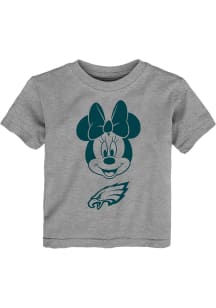 Philadelphia Eagles Toddler Girls Grey Minnie Pose Short Sleeve T-Shirt