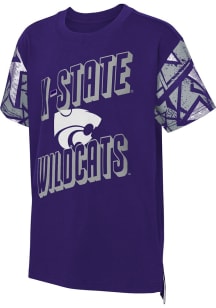 Youth Purple K-State Wildcats Game Changer Short Sleeve Fashion T-Shirt