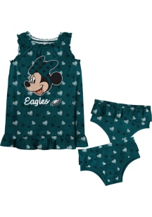 Philadelphia Eagles Infant Girls Teal Minnies Bow Set Top and Bottom