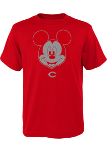 Cincinnati Reds Boys Red Mickey Head Short Sleeve T-Shirt