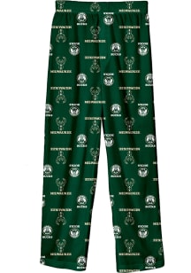 Milwaukee Bucks Youth Green All Over Logo Sleep Pants