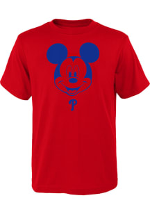 Philadelphia Phillies Toddler Red Mickey Head Short Sleeve T-Shirt