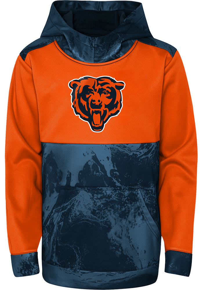 Outerstuff Chicago Bears Youth All Over Blitz Hooded Sweatshirt Small = 6-8