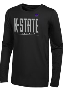 Boys Black K-State Wildcats Pumped Up Long Sleeve T-Shirt