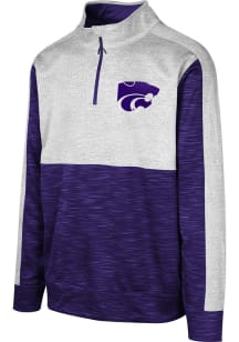 Youth Purple K-State Wildcats Tackle Play Long Sleeve Quarter Zip