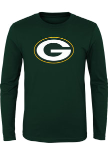 Green Bay Packers Boys Green Primary Logo Long Sleeve T-Shirt