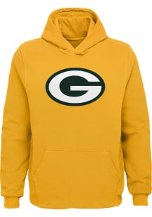 Green Bay Packers Youth Gold Primary Logo Long Sleeve Hoodie