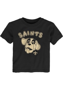 New Orleans Saints Toddler Black Puffy Mascot Short Sleeve T-Shirt