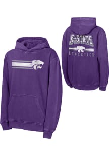 Youth Purple K-State Wildcats Cross Fade Long Sleeve Hooded Sweatshirt