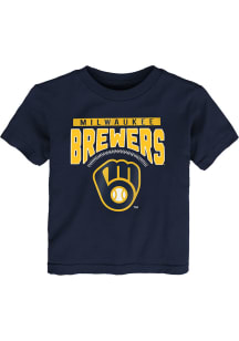 Milwaukee Brewers Toddler Navy Blue Shoutout Short Sleeve T-Shirt