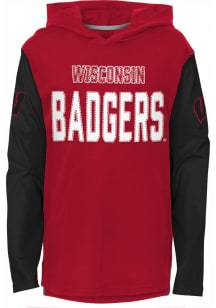 Wisconsin Badgers Youth Red HERITAGE Hood Long Sleeve T-Shirt