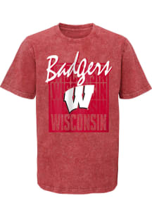 Youth Red Wisconsin Badgers HEADLINER SS TEE Short Sleeve T-Shirt