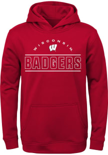 Youth Red Wisconsin Badgers TEAM HOOD Long Sleeve Hooded Sweatshirt