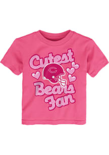 Chicago Bears Toddler Girls Pink Cutest Fan Short Sleeve T-Shirt